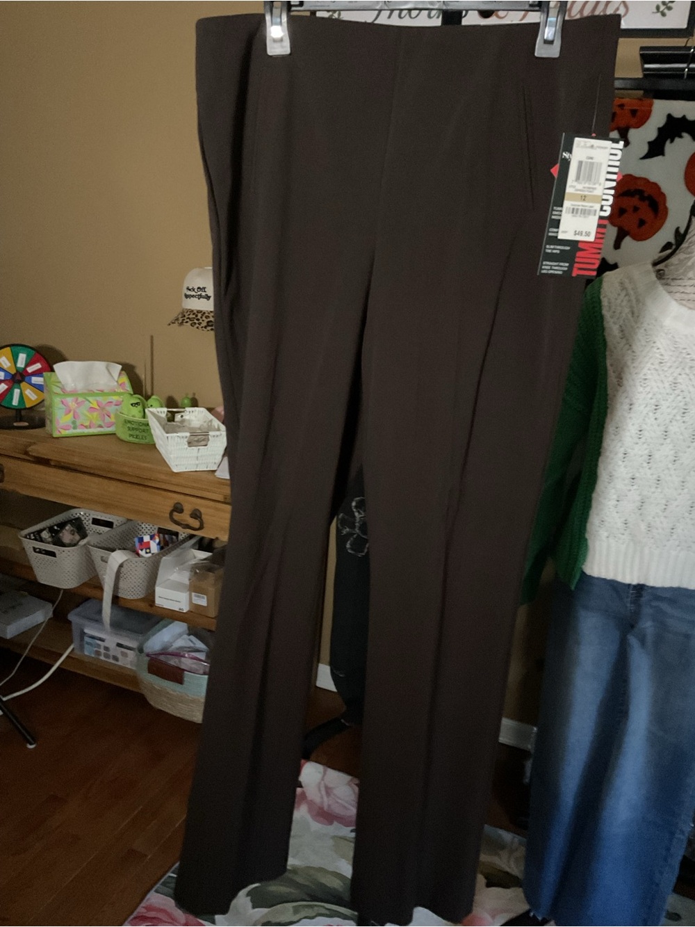 Style & Co. Brown Straight-Leg Women's Pull On Pants